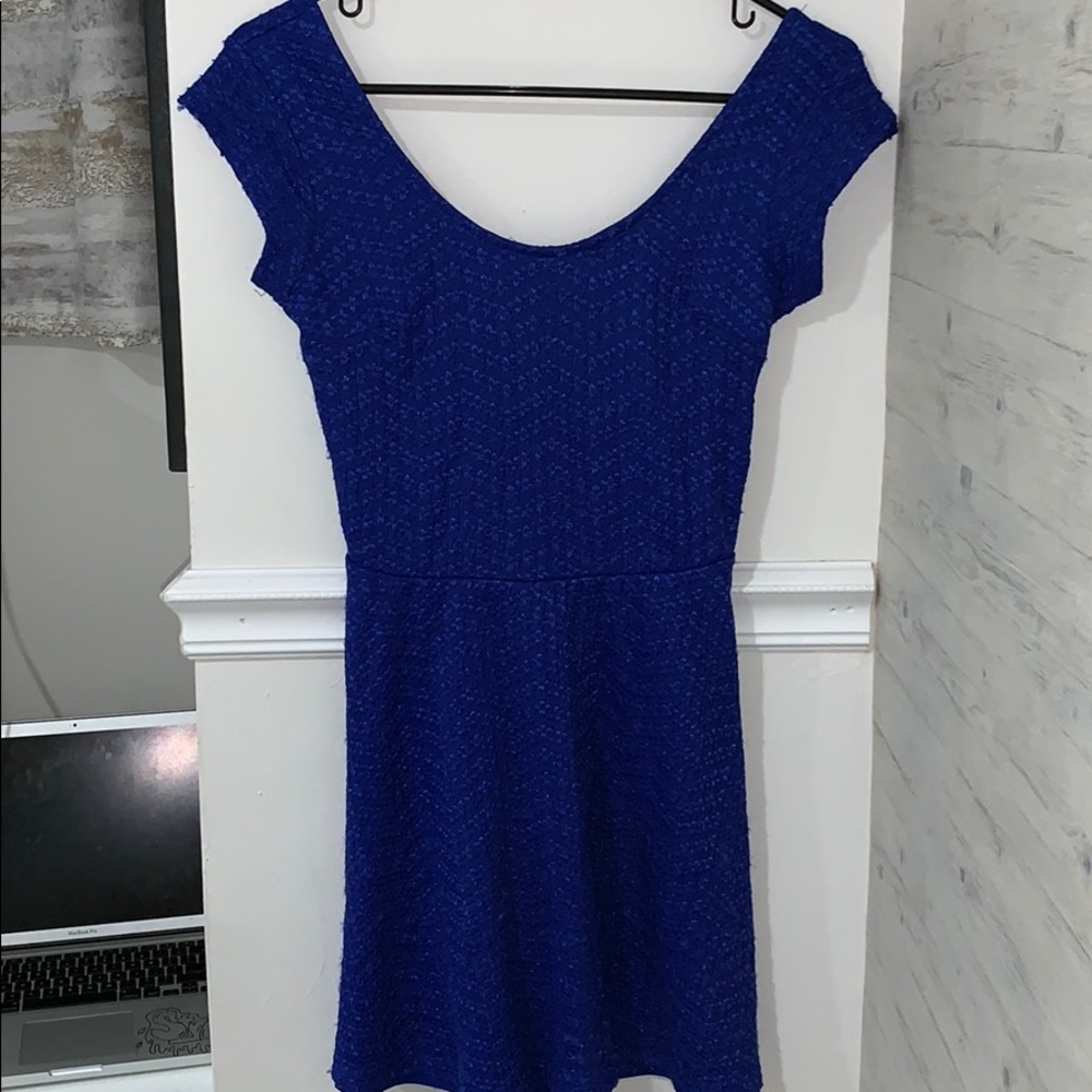Blue off the shoulder dress